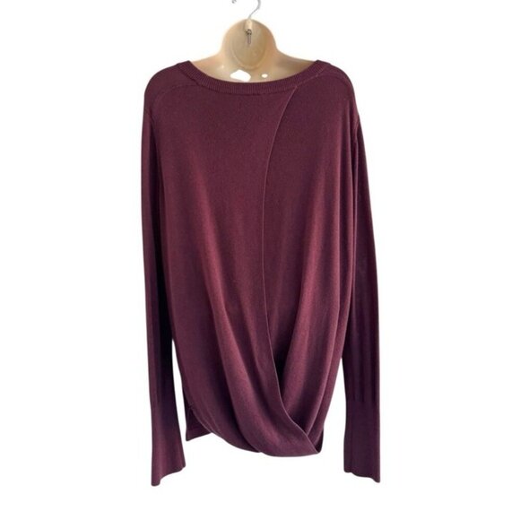 Lululemon Bring It Backbend Burgundy Open Back Sweater Cashmere Blend Sz 8 / 10 - Picture 5 of 10